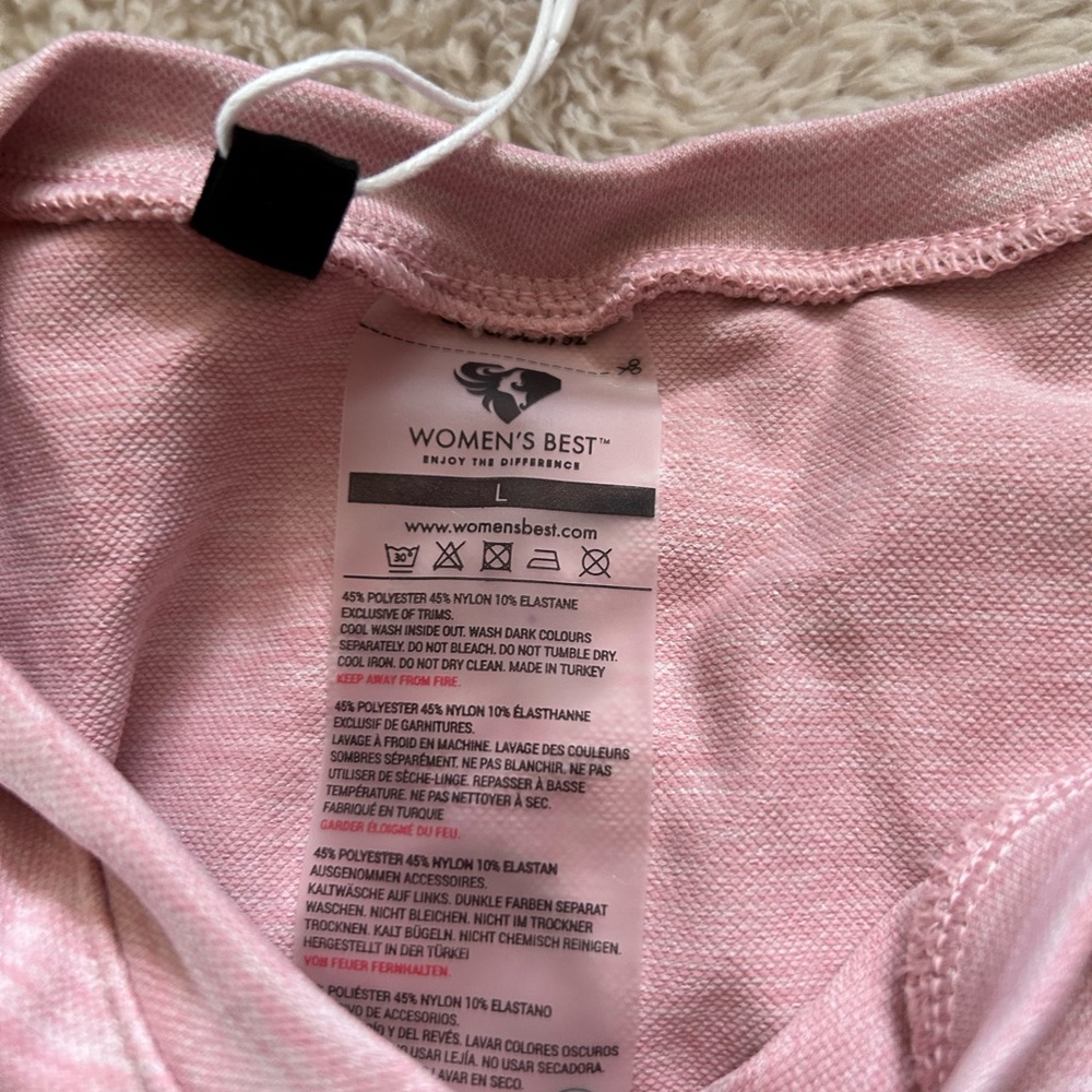 NWT Women’s Best Move Seamless Long Sleeve Crop Top Light Pink Large - Picture 3 of 5
